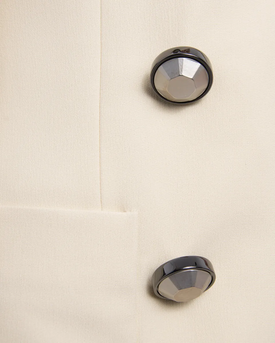 Christopher Kane Spring 2015 Runway Ivory Jacket with Silver Buttons