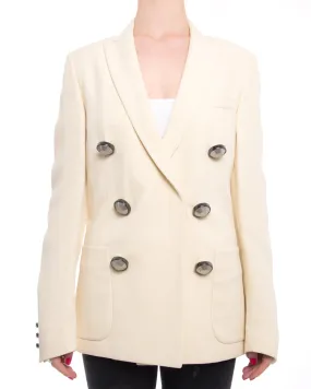 Christopher Kane Spring 2015 Runway Ivory Jacket with Silver Buttons