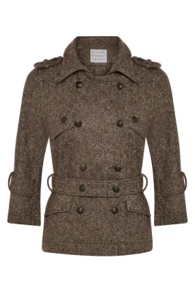 CLAUDIA Brown Summer Silk and Wool Tweed Jacket
