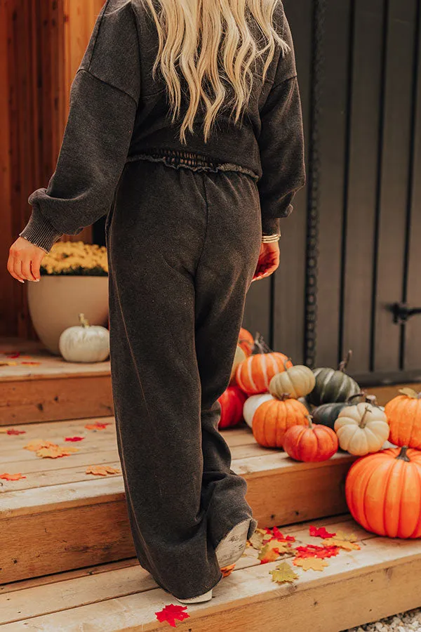 Cozy Daydream High Waist Vintage Wash Pants in Vintage Black