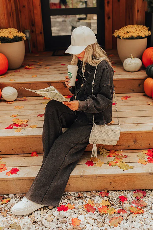 Cozy Daydream High Waist Vintage Wash Pants in Vintage Black
