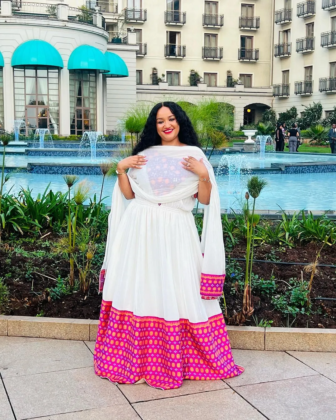 Delightful Multicolored Habesha Dress: Traditional Ethiopian Dress with Bold Design and Colors