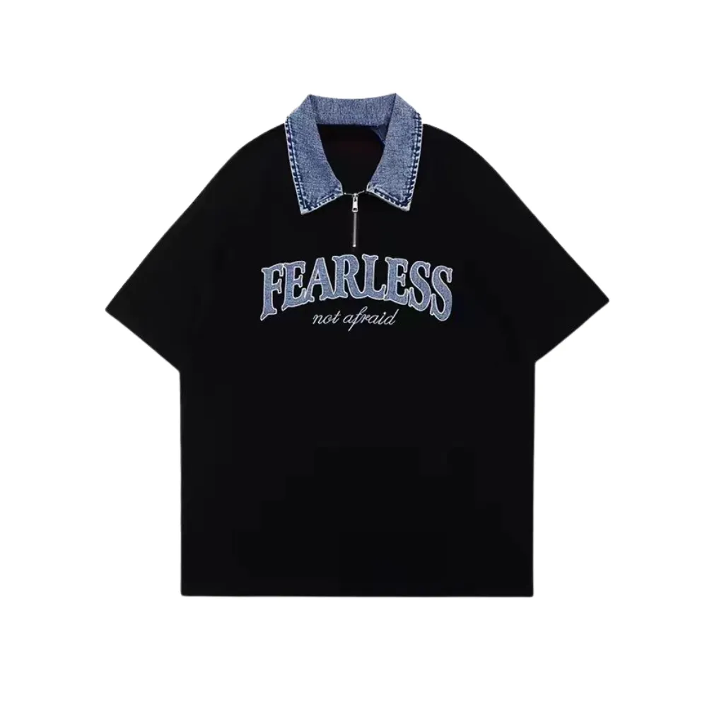 “Denim zipper” T-shirt