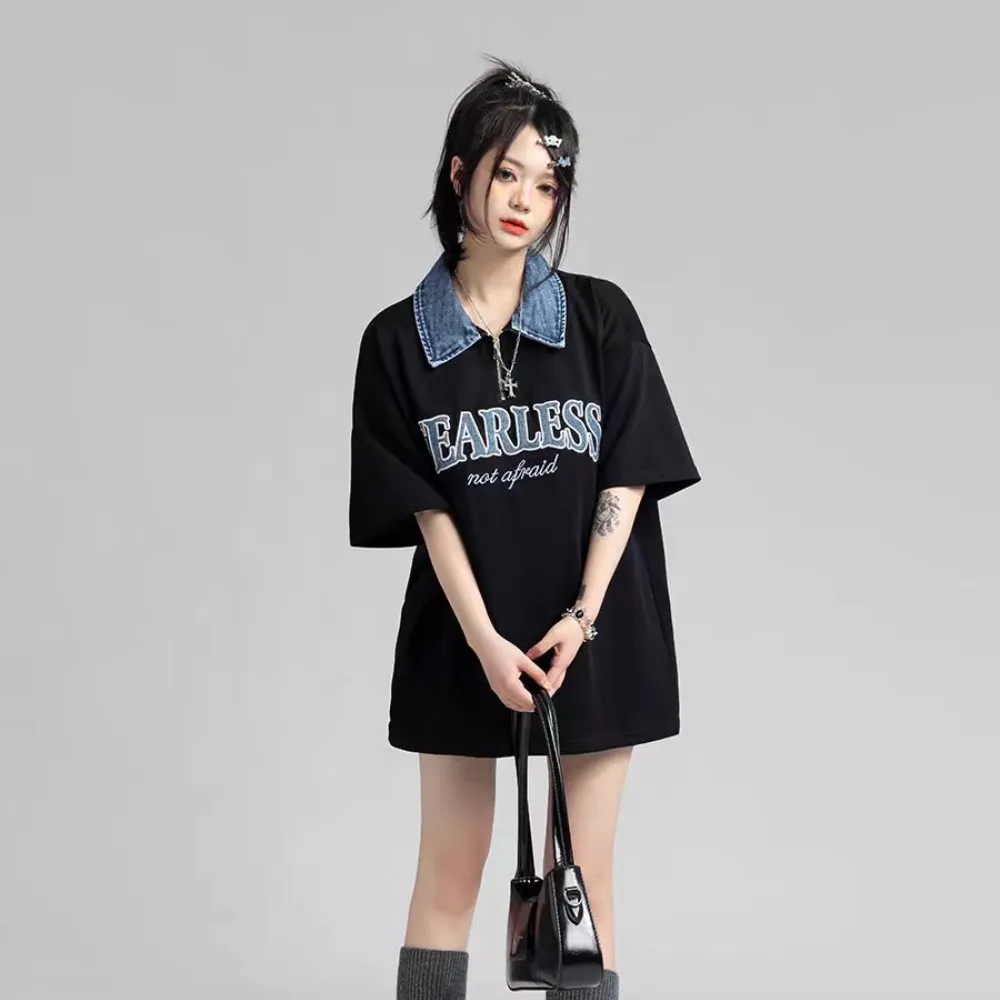 “Denim zipper” T-shirt