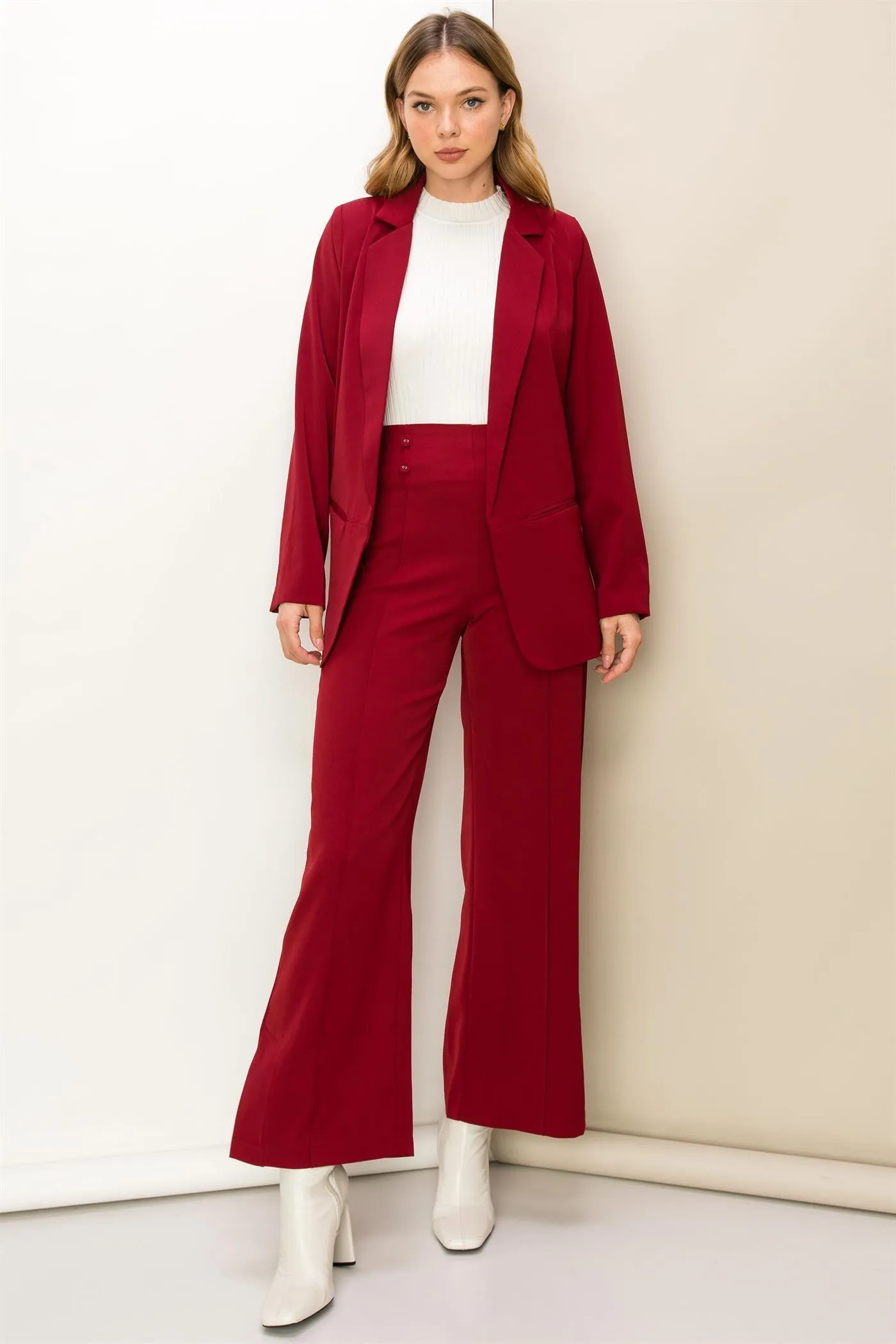 double button detail pant