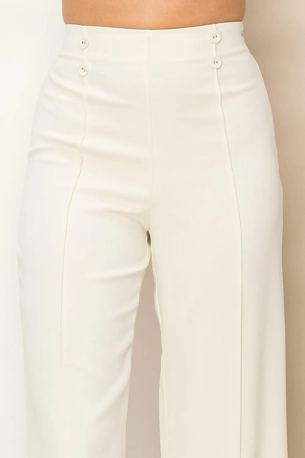 double button detail pant