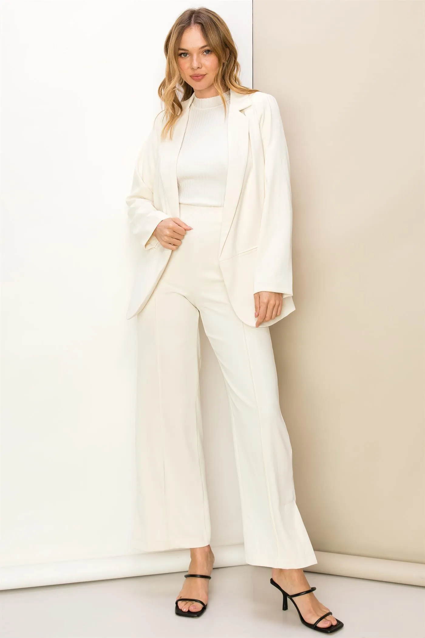double button detail pant