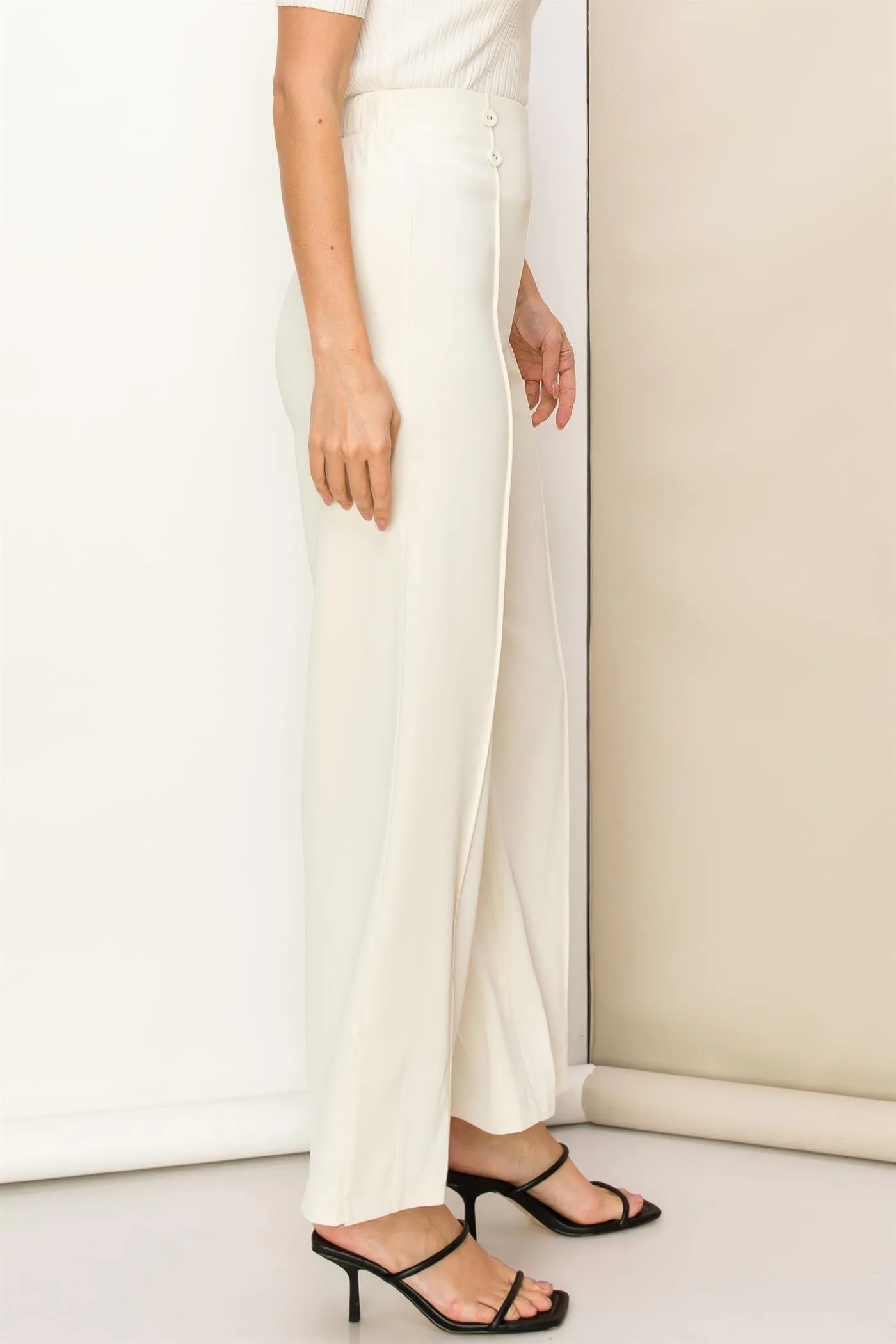 double button detail pant