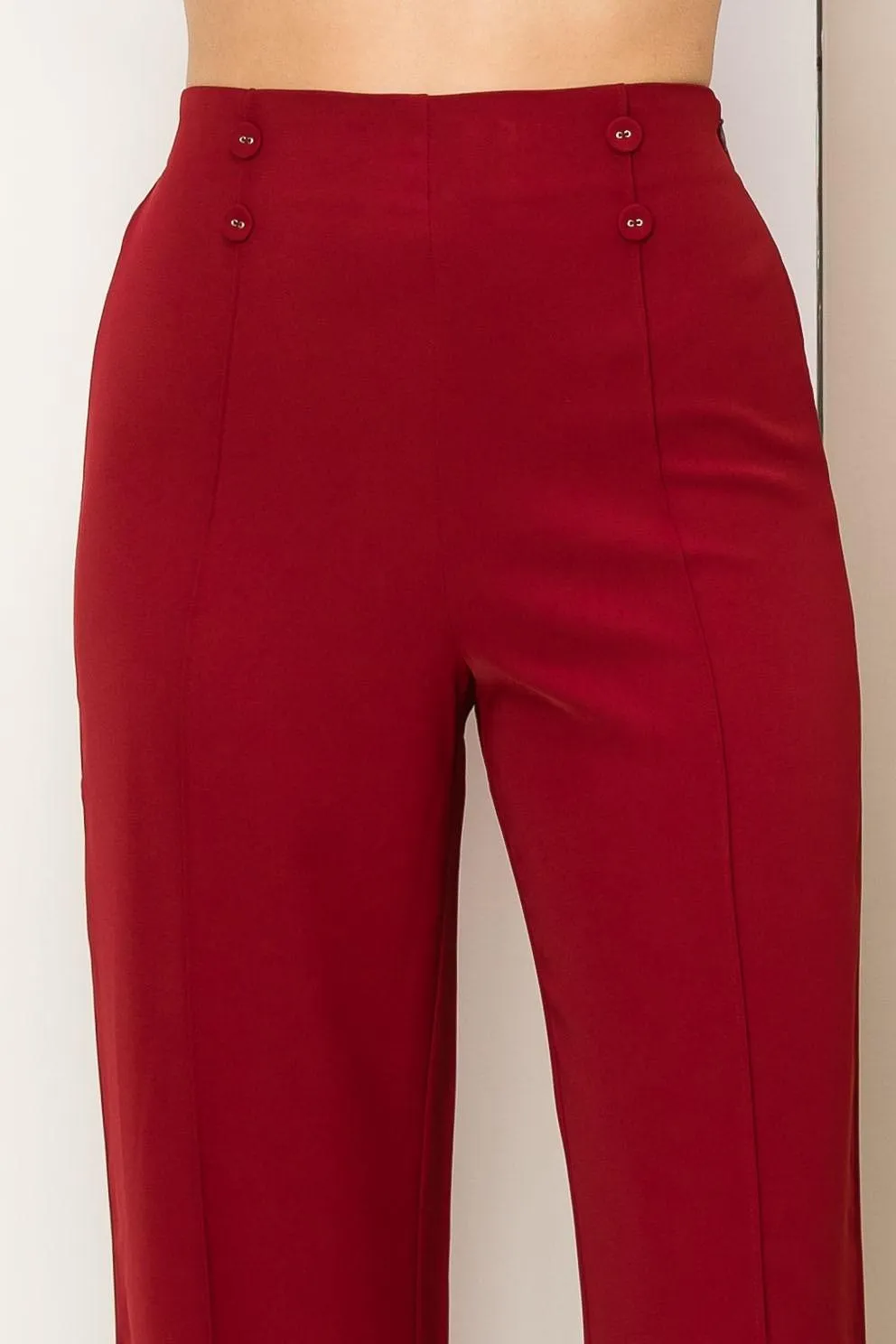 double button detail pant