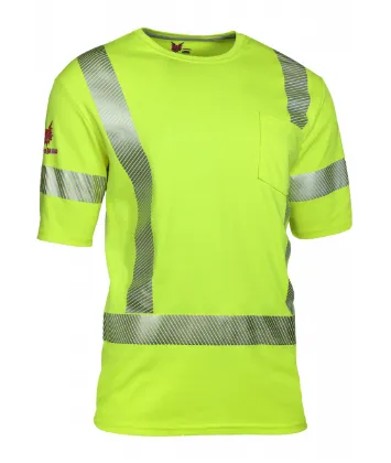 Drifire National Safety Apparel TEEY2PC3 Hi-Viz FR Dual Hazard Short Sleeve T-Shirt Class 3