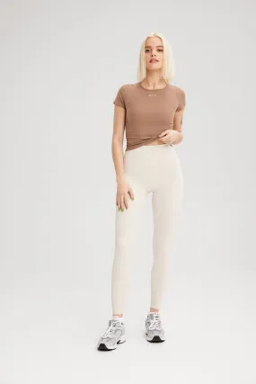 EKJ Seamless Contour Leggings in Soft Ivory