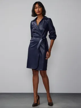Faux Leather Mini Wrap Dress