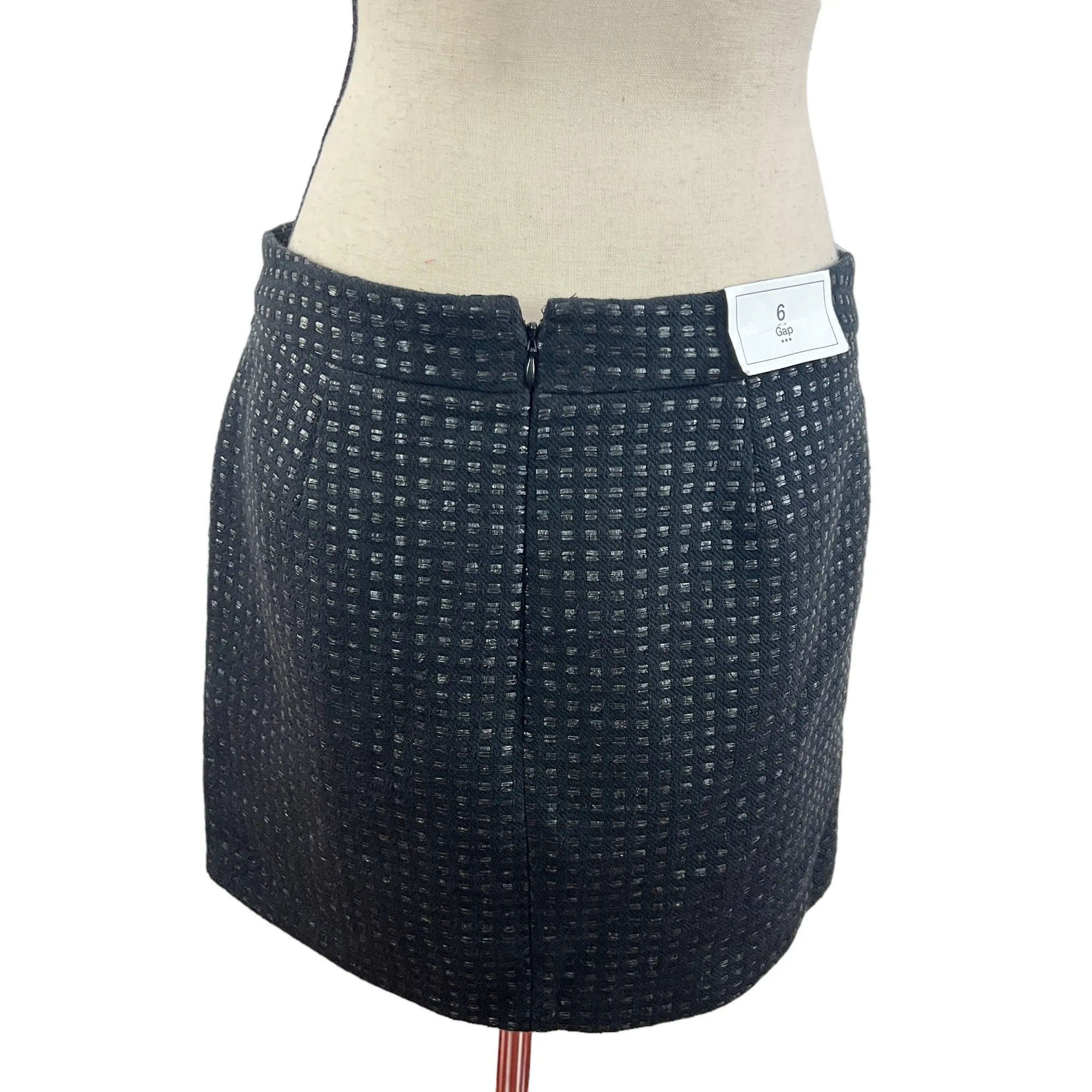 Gap Black Checkered Mini Skirt Size 6