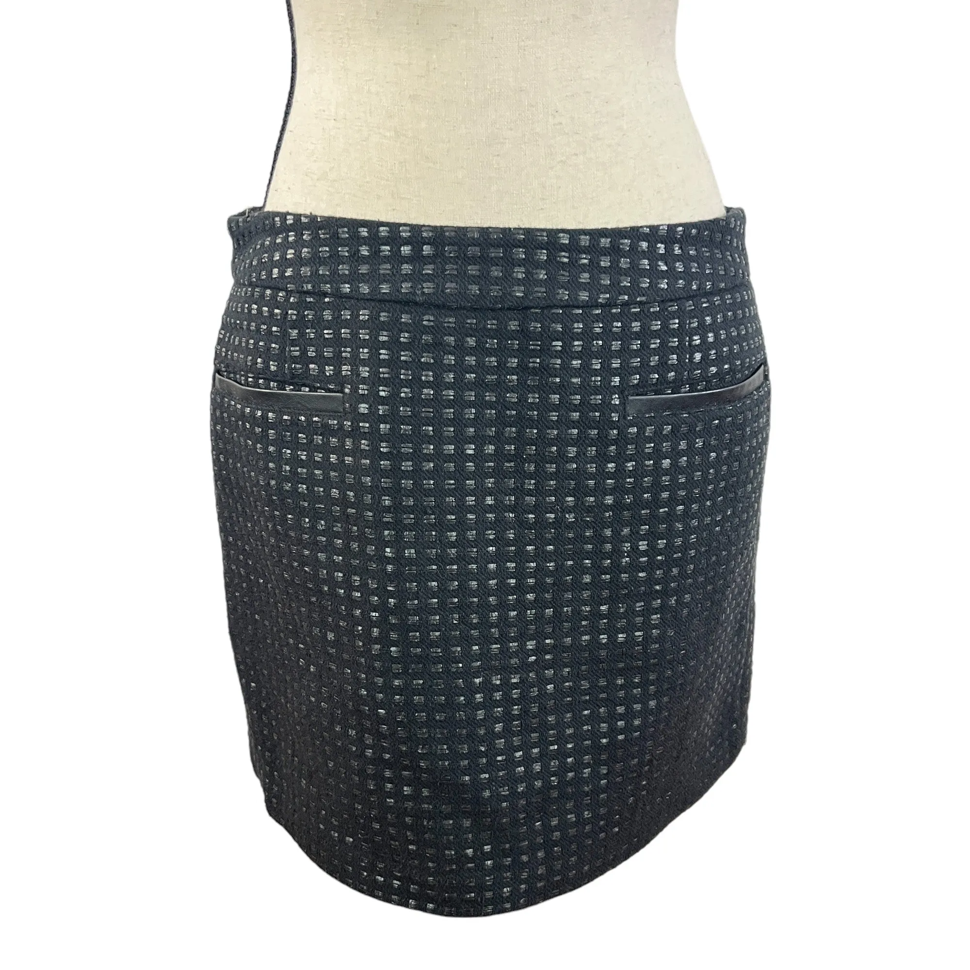 Gap Black Checkered Mini Skirt Size 6
