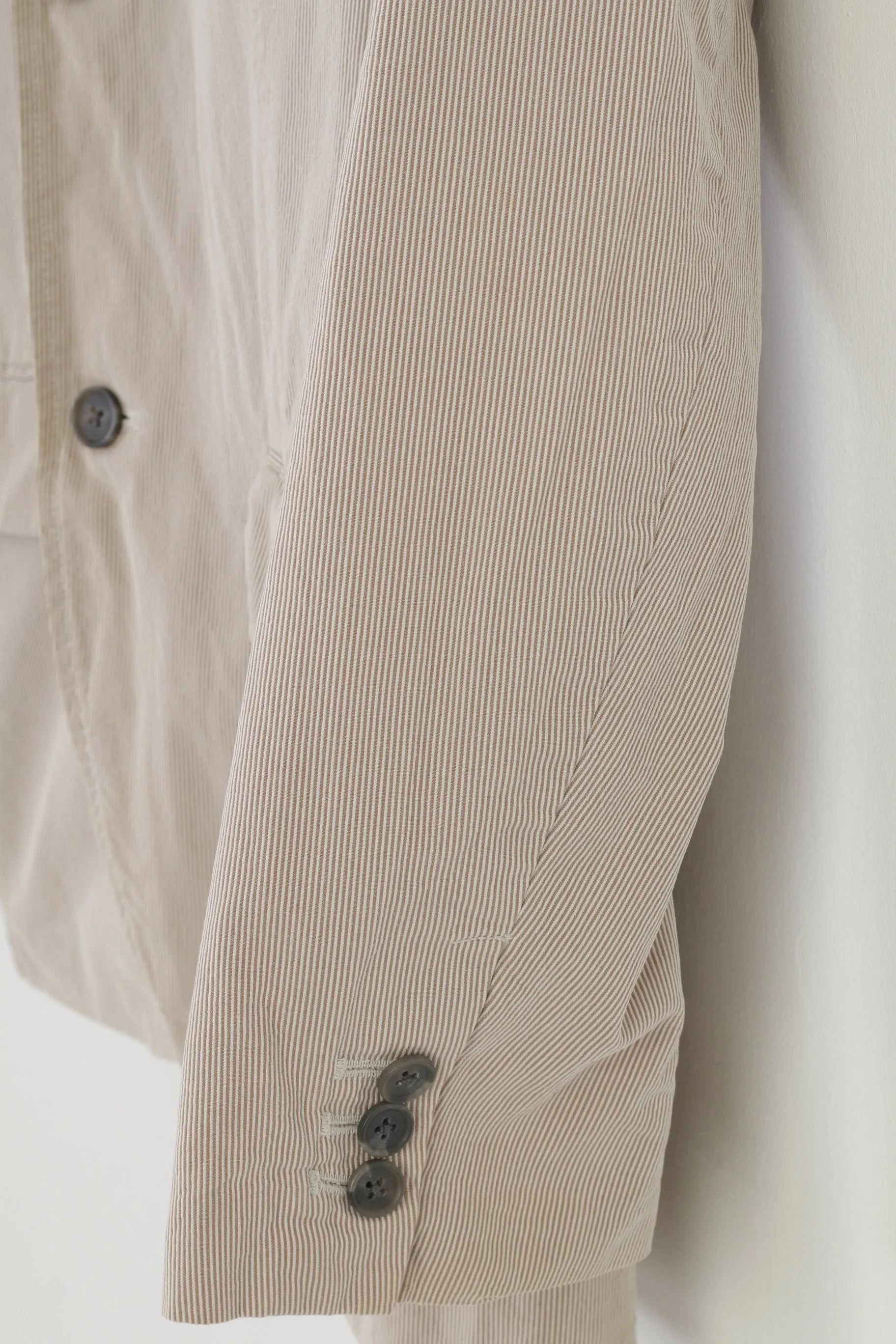 Gap Men M Blazer Breasted Striped Beige Bottoms Cotton Elegant Vintage  Top
