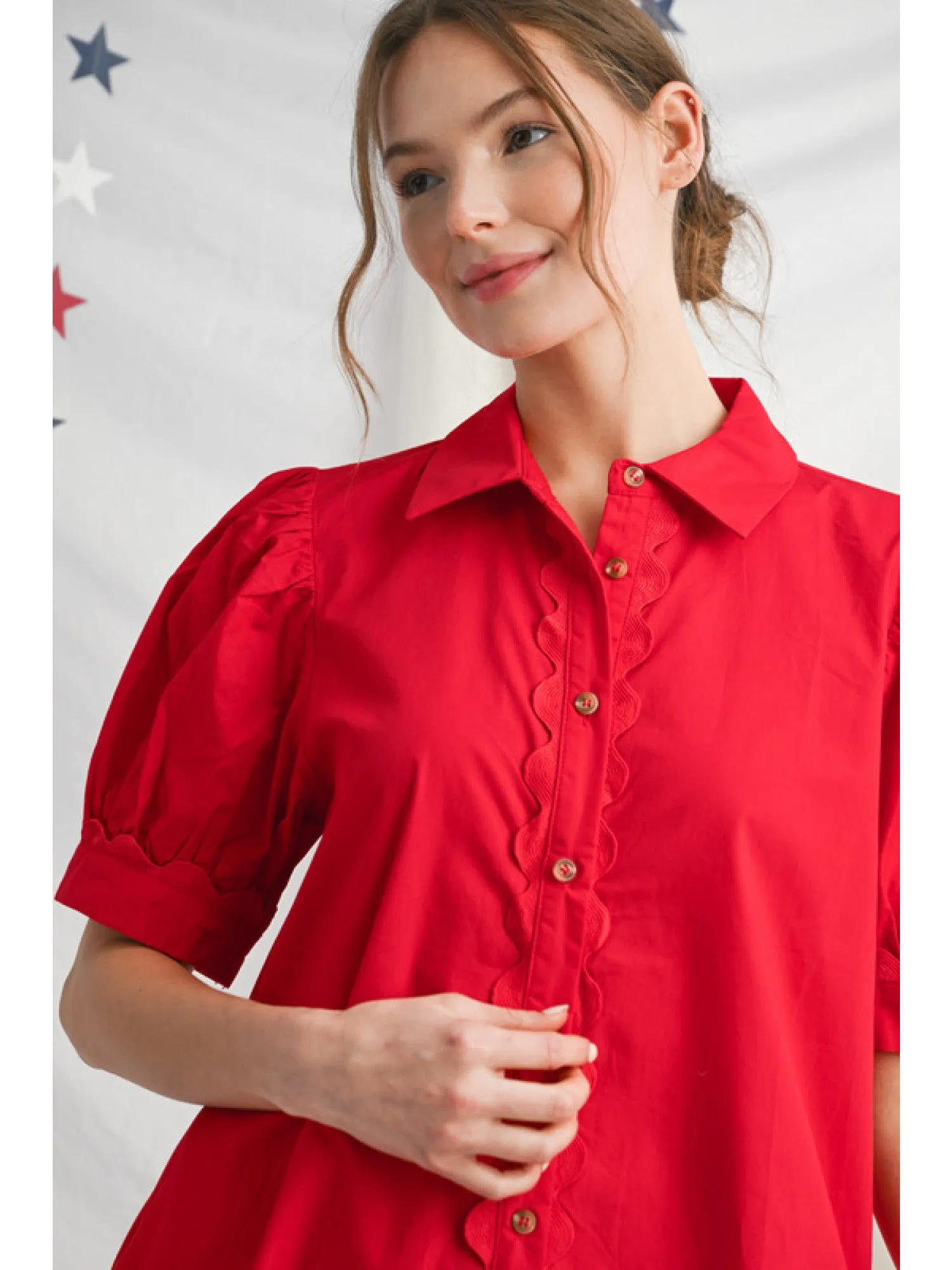 Gina Button Front Dress