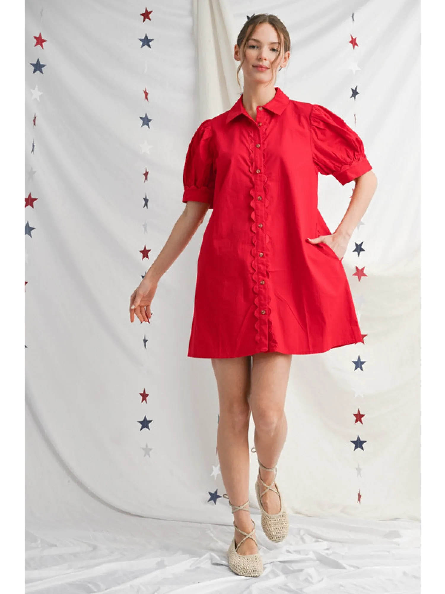 Gina Button Front Dress