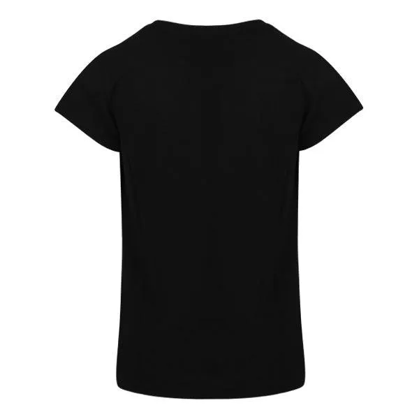 GIRLS BLACK GRAPHIC SHORT SLEEVE T-SHIRT
