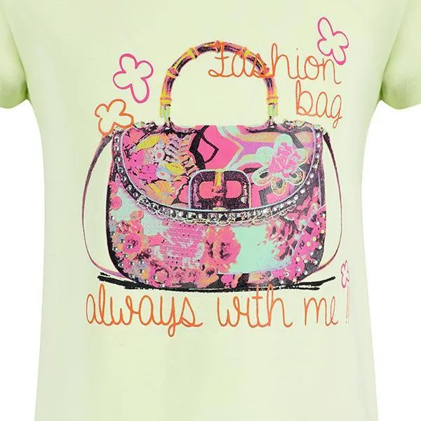 GIRLS GREEN GRAPHIC T-SHIRT