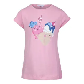 GIRLS PINK PRINT T-SHIRT.