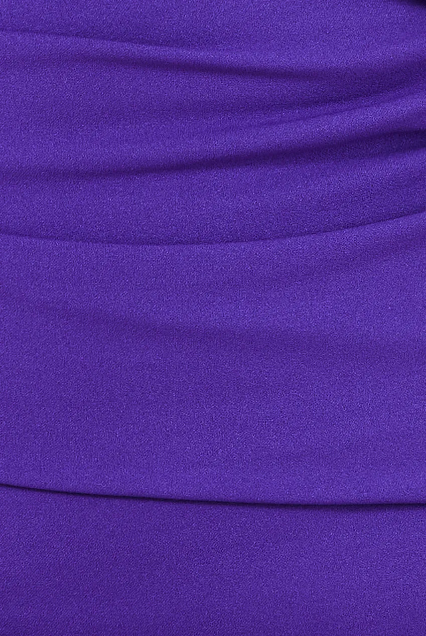 Goddiva Plus Scuba Crepe Wrap Bardot Midi Dress