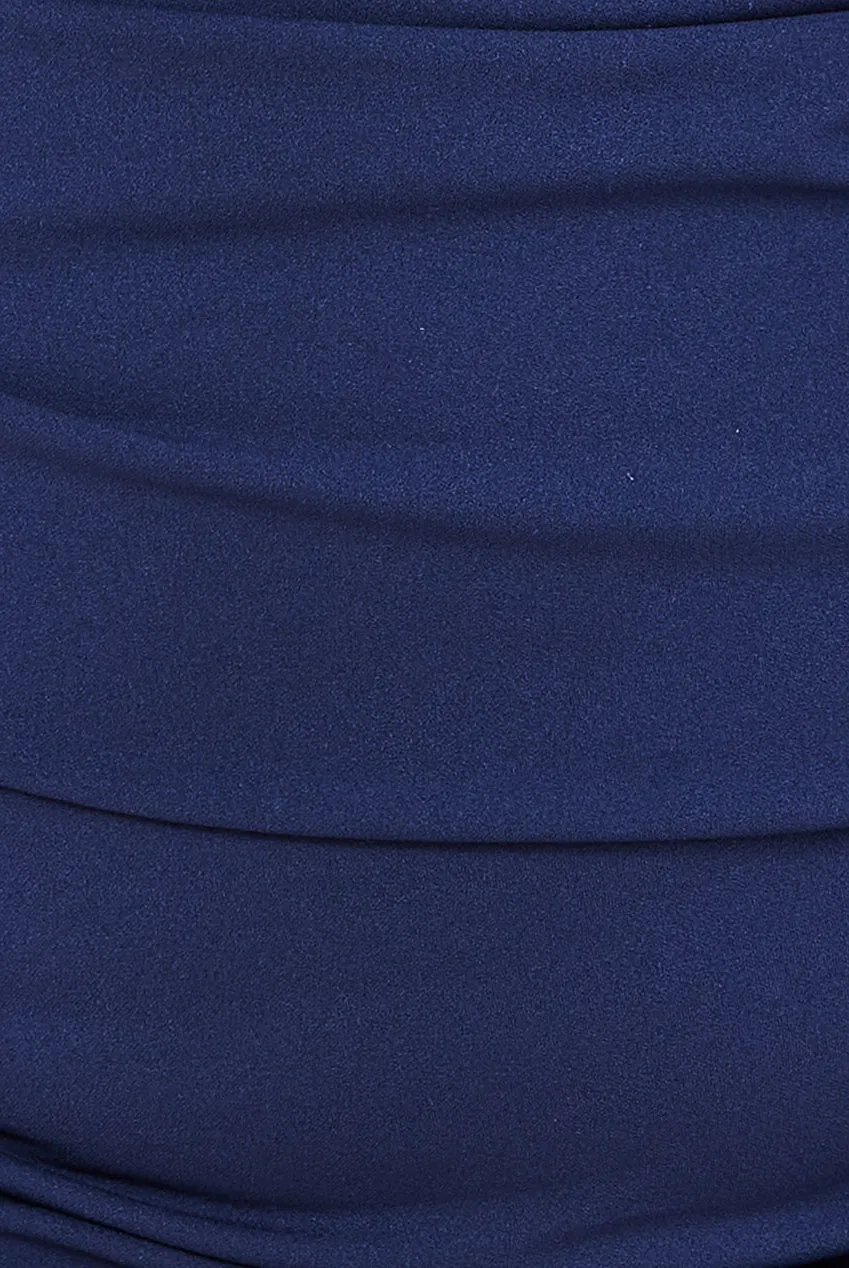 Goddiva Plus Scuba Crepe Wrap Bardot Midi Dress