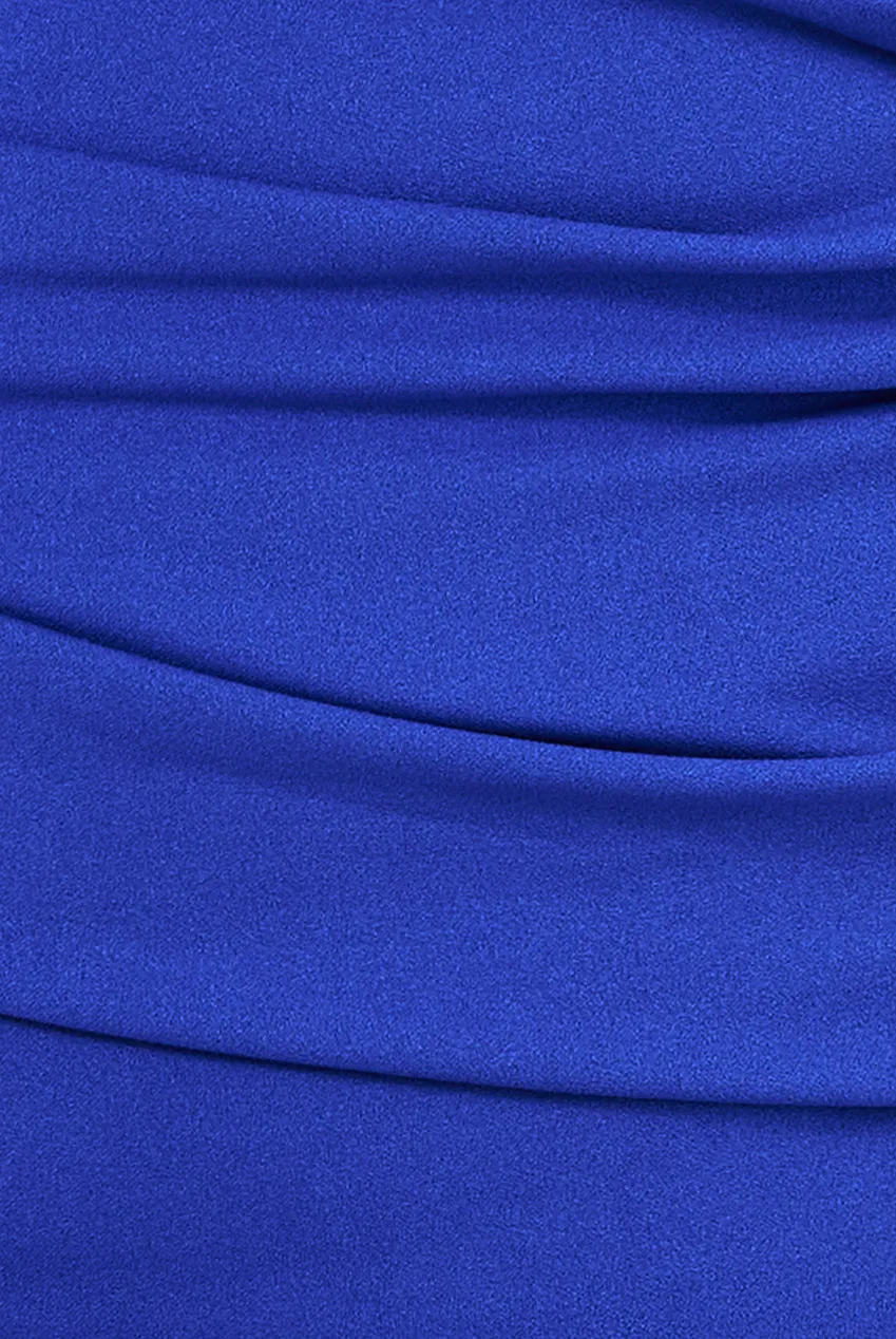 Goddiva Plus Scuba Crepe Wrap Bardot Midi Dress