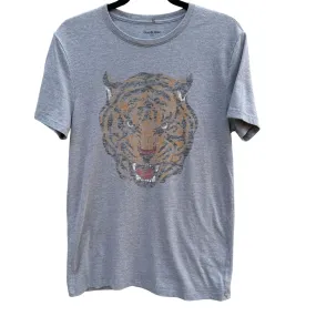 Goodfellow & Co. Mens Gray Graphic Print Crew Neck Tiger Short Sleeve T-Shirt S