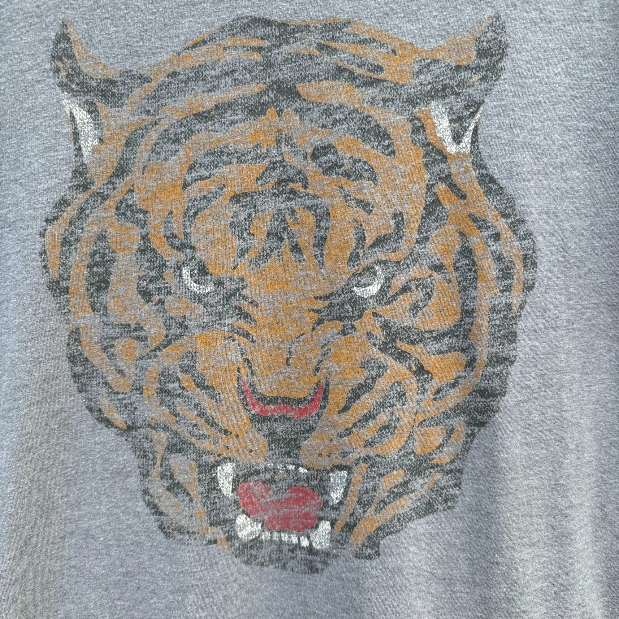 Goodfellow & Co. Mens Gray Graphic Print Crew Neck Tiger Short Sleeve T-Shirt S