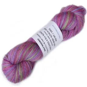 Hand Dyed Baby Alpaca Knitting Yarn 4 Ply Fingering Weight in Pink Rose Garden 12581