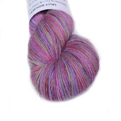 Hand Dyed Baby Alpaca Knitting Yarn 4 Ply Fingering Weight in Pink Rose Garden 12581
