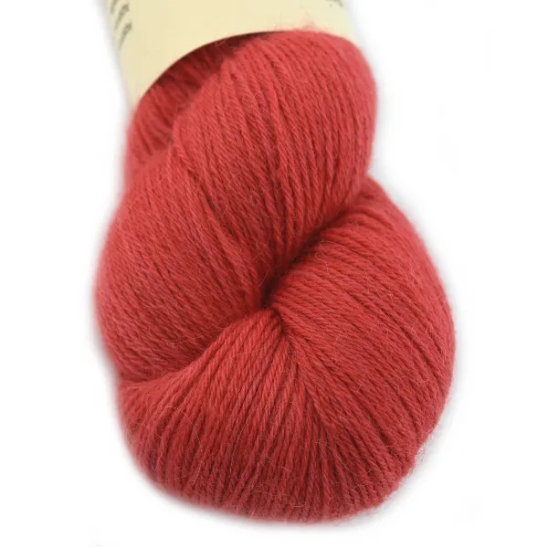 Hand Dyed Baby Alpaca Yarn 4 Ply Fingering Red 4 Ply 12192
