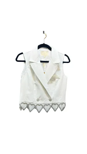 Heart Rhinestone Blazer Vest