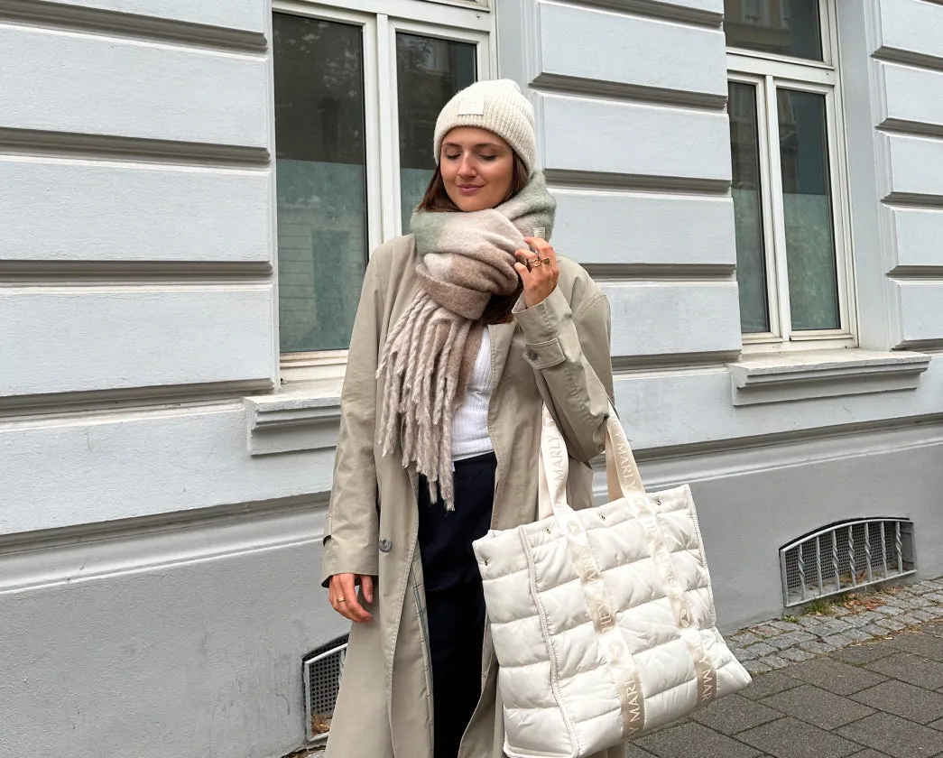 Hey Beanie & Cozy Scarf - Mocha / Green