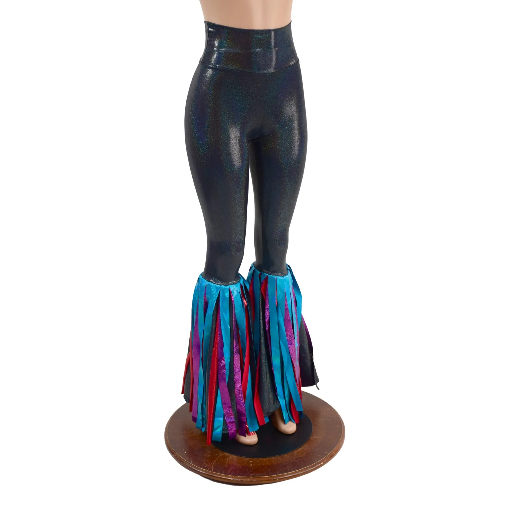 High Waist Bell Bottom Flares with Gladiator Fringe