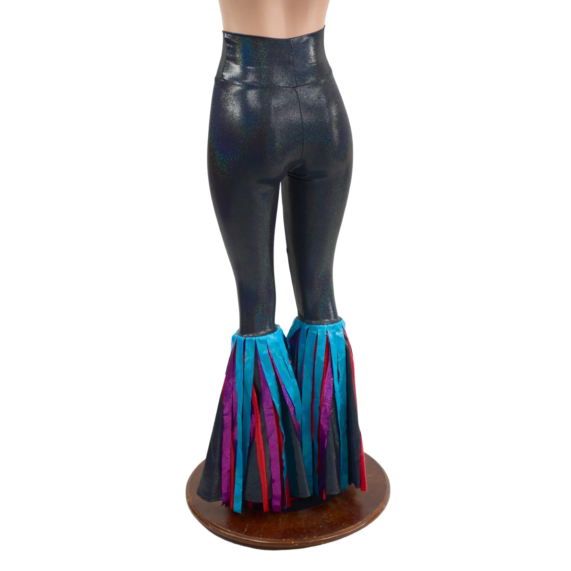 High Waist Bell Bottom Flares with Gladiator Fringe