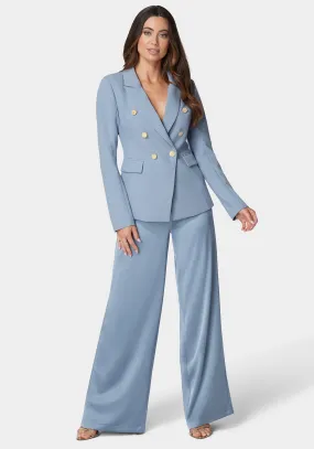 High Waist Ultra Wide Leg Satin Pant