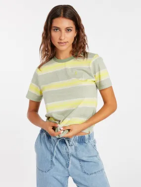 Hypen On Strypes Short Sleeve Top - Lime