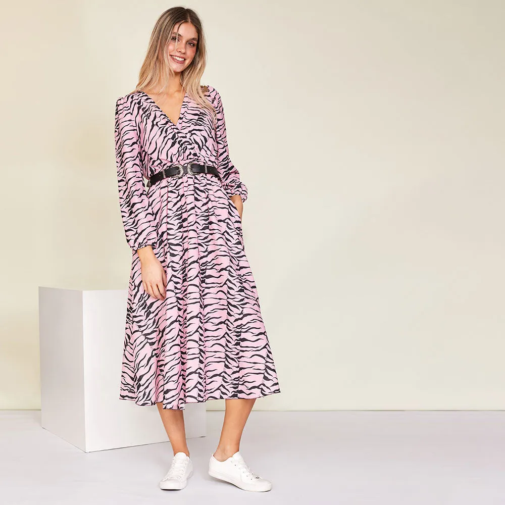 Ivy Wrap Dress (Pink)