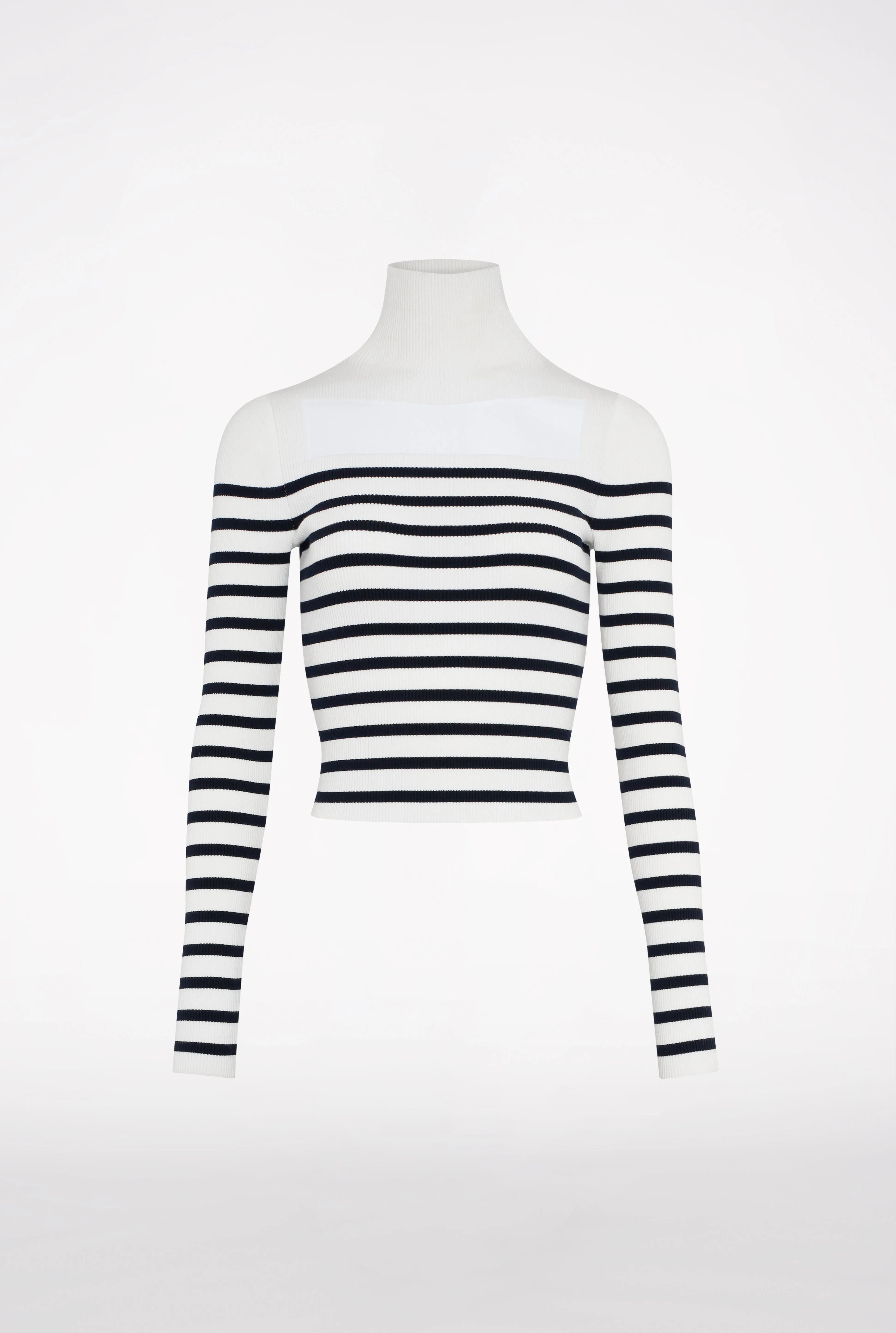 JEAN PAUL GAULTIER TRES - RIBBED MARINIERE PULLOVER WITH TRANSPARENT WINDOW DETAIL