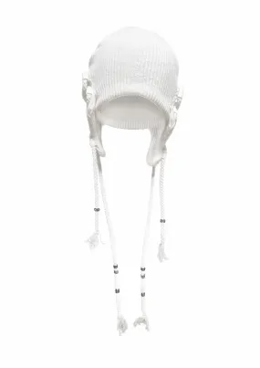 [JUNGDO] FW 24 EARFLAP DRAG BEANIE . WHITE