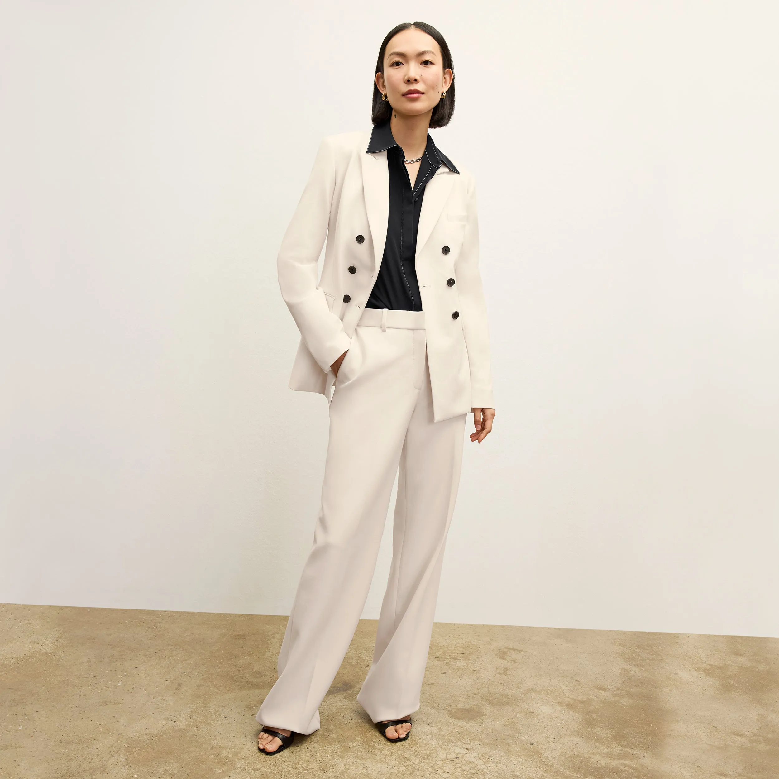 Kati Jacket - Flex Suiting :: Ivory