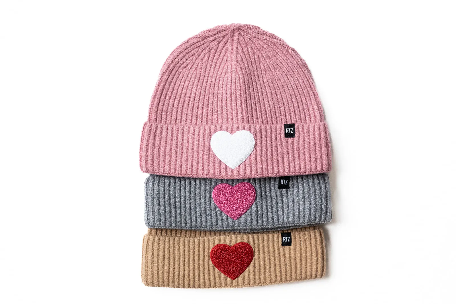 Lavender Ice Terry Heart Beanie