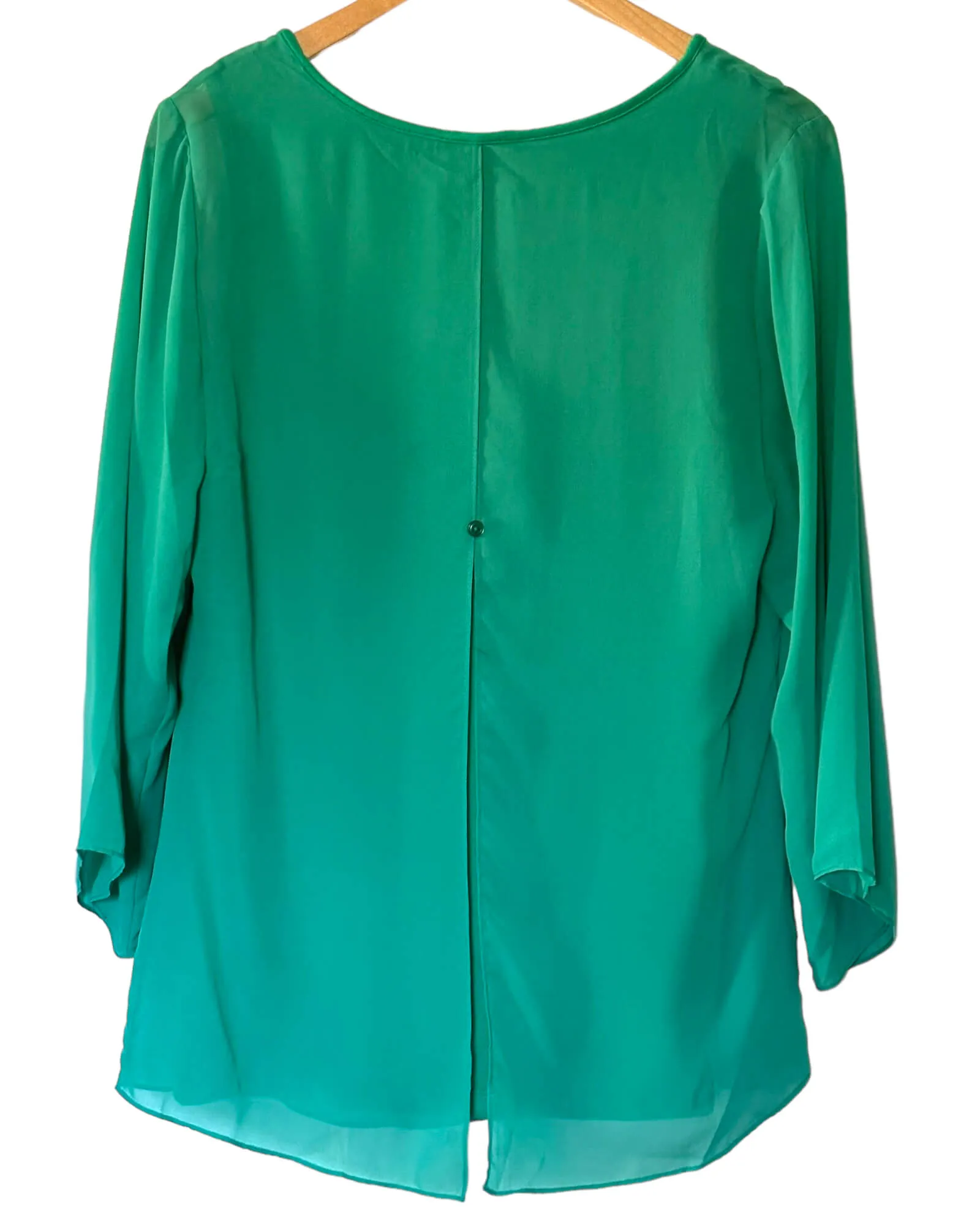 Light Summer Aqua Mixed-Media Blouse