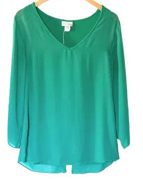 Light Summer Aqua Mixed-Media Blouse