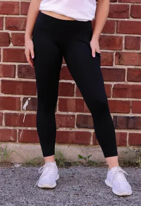Low-rise black leggings