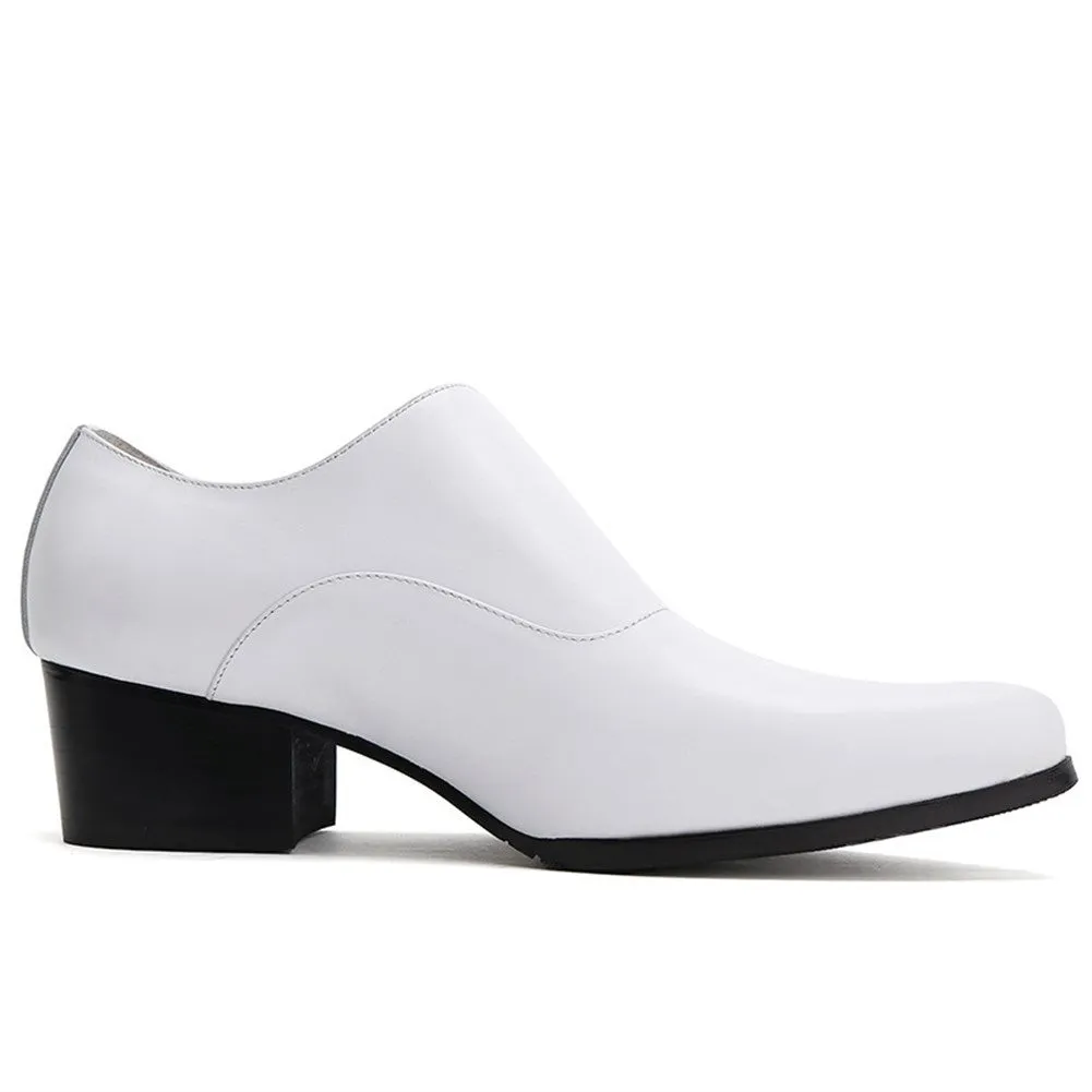 Men Pointed Solid Balck Monk Strap Shoes