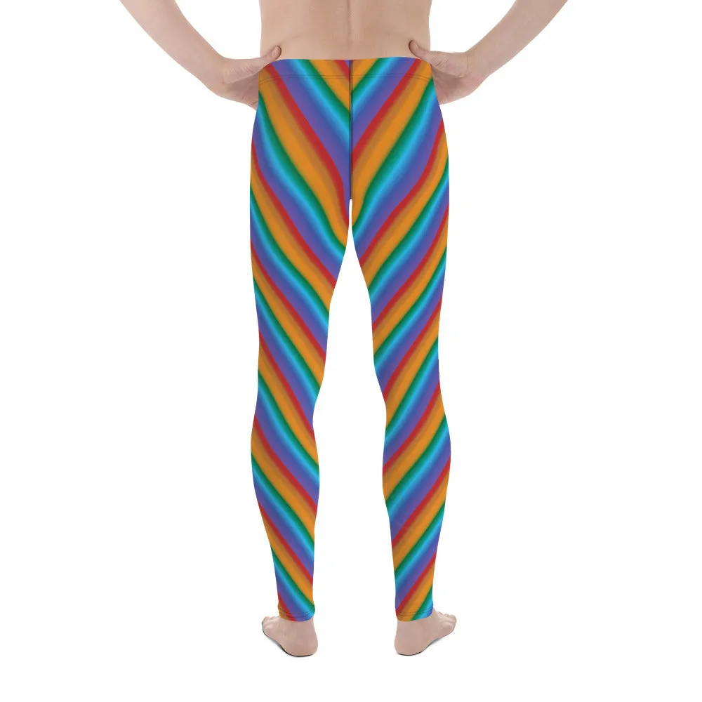 Men's rainbow stripe leggings, Meggings