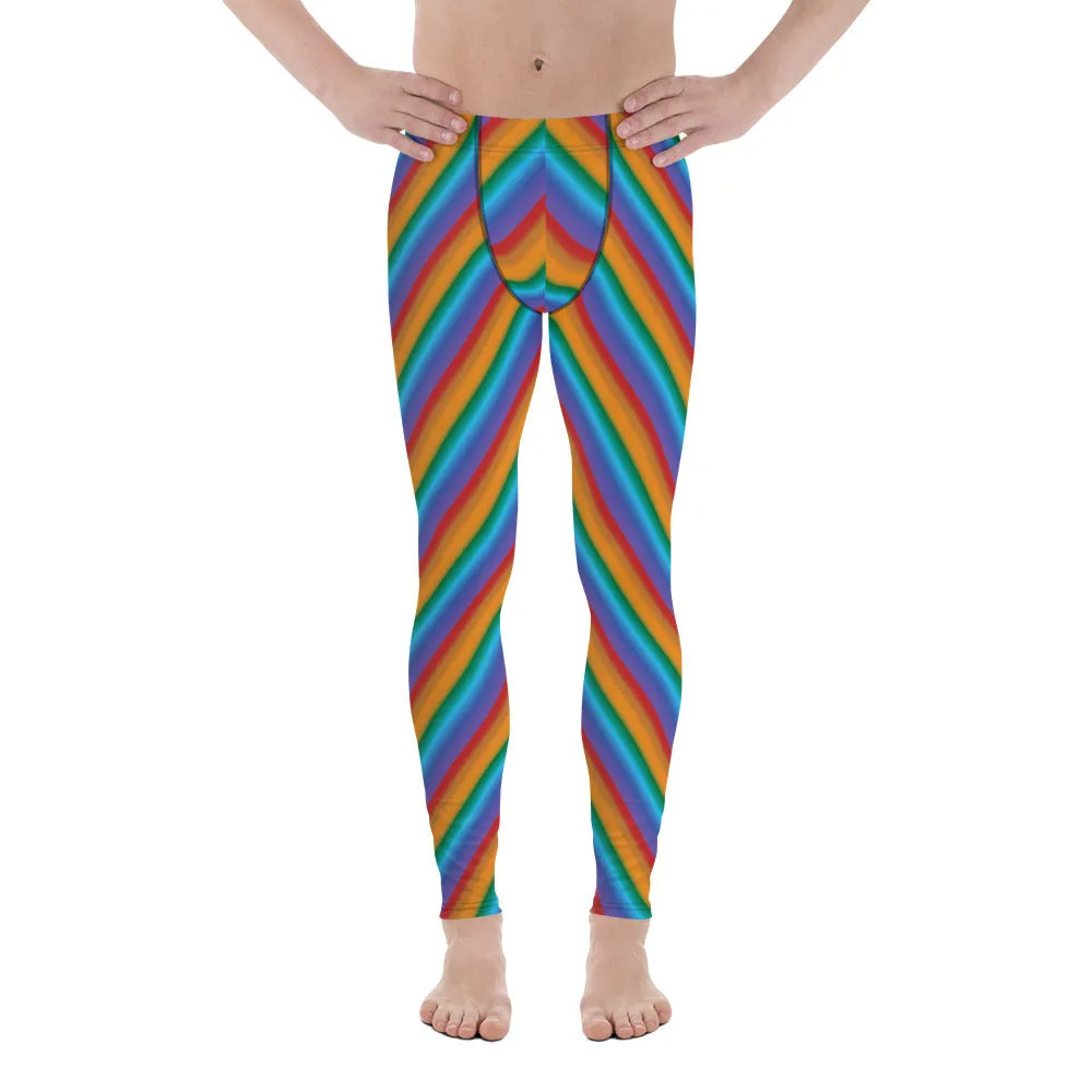 Men's rainbow stripe leggings, Meggings