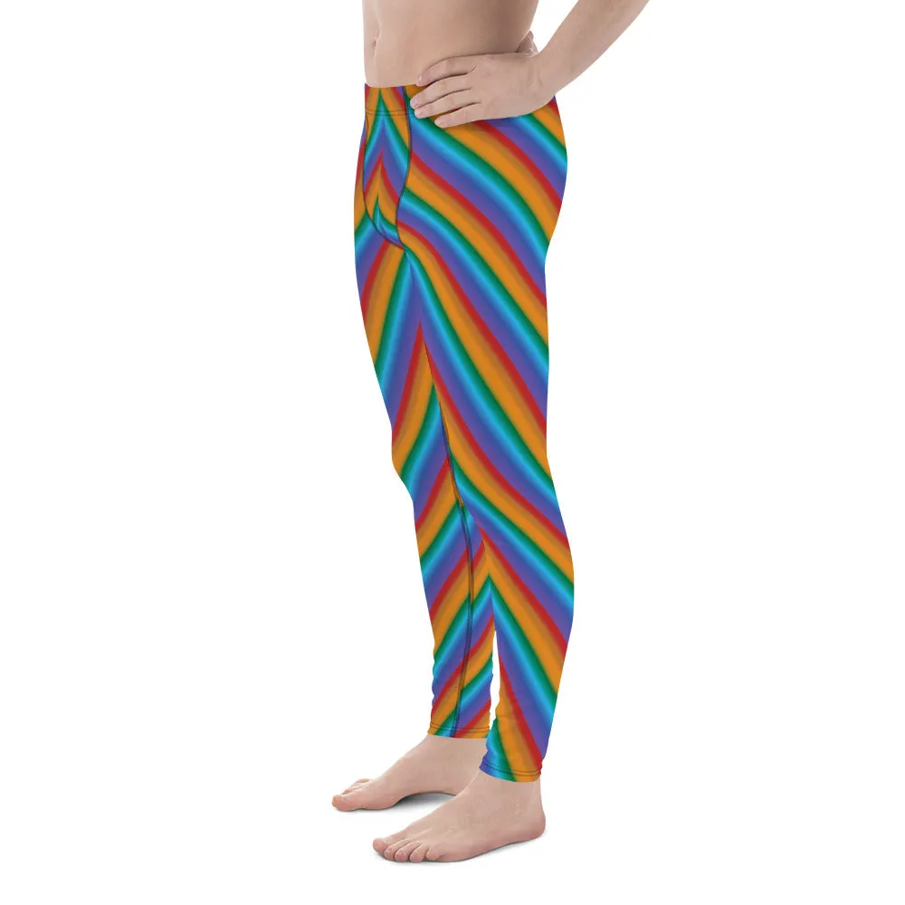 Men's rainbow stripe leggings, Meggings